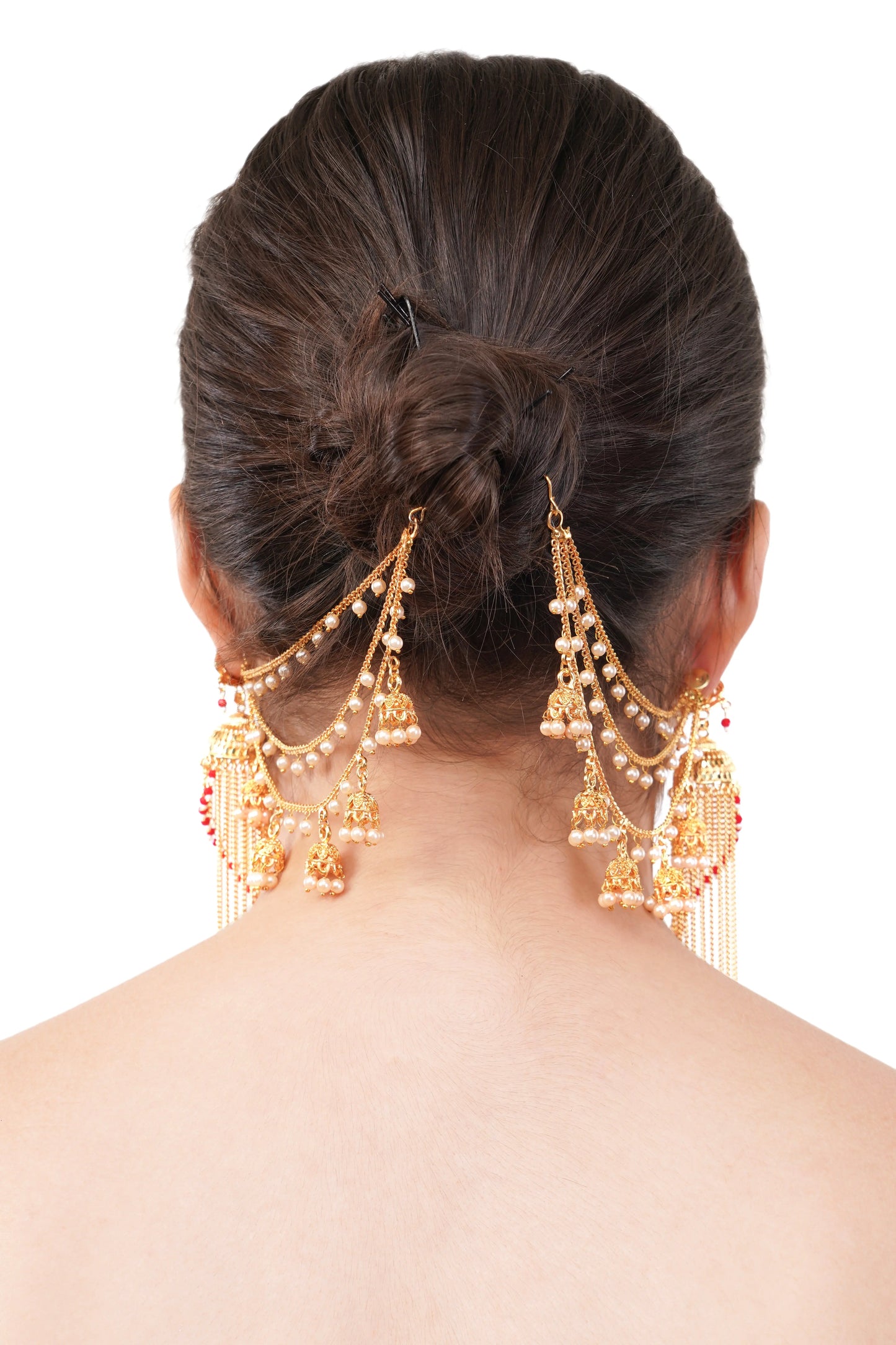 1 Gram Gold Filigree Triple Layer Earrings Set GiftorDecor