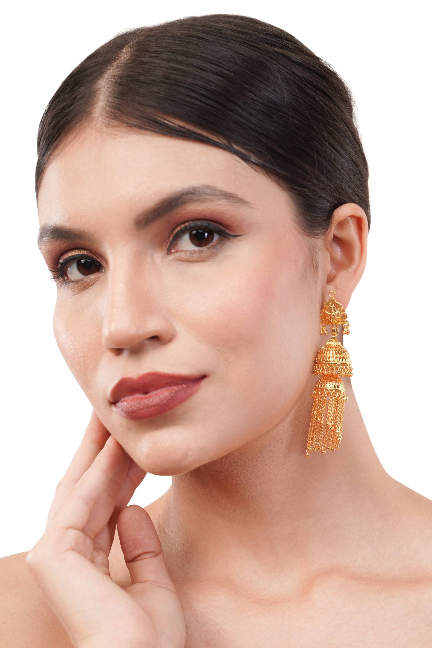 1 Gram Gold Plated Jhumka Earrings GiftorDecor