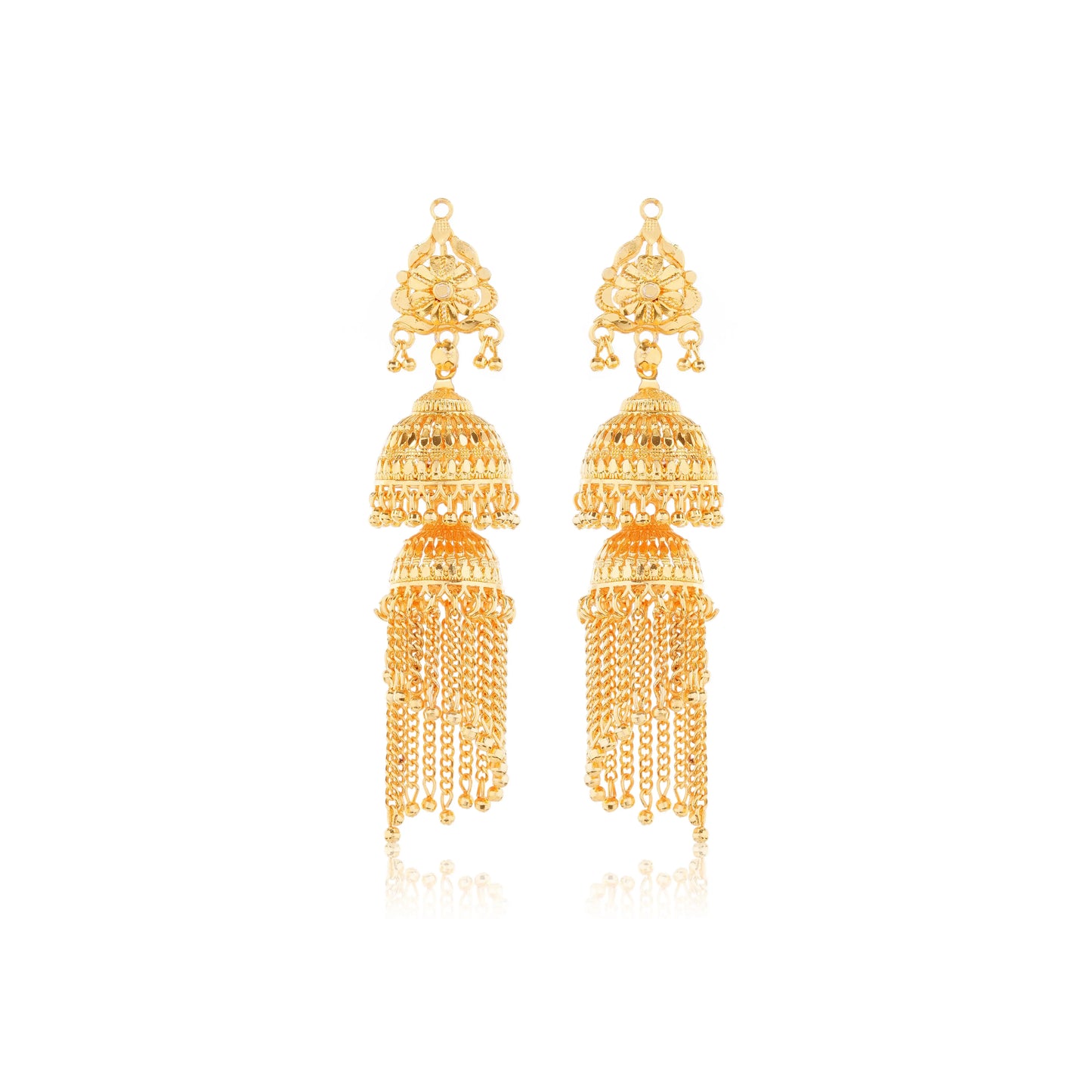 1 Gram Gold Plated Jhumka Earrings GiftorDecor