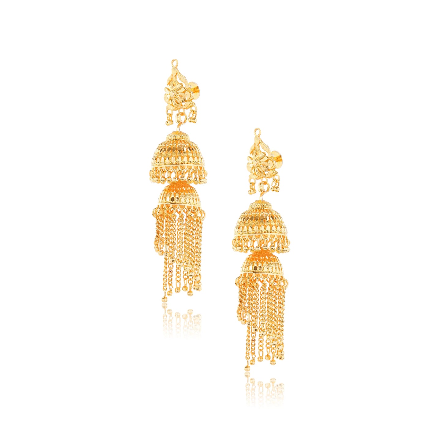 1 Gram Gold Plated Jhumka Earrings GiftorDecor