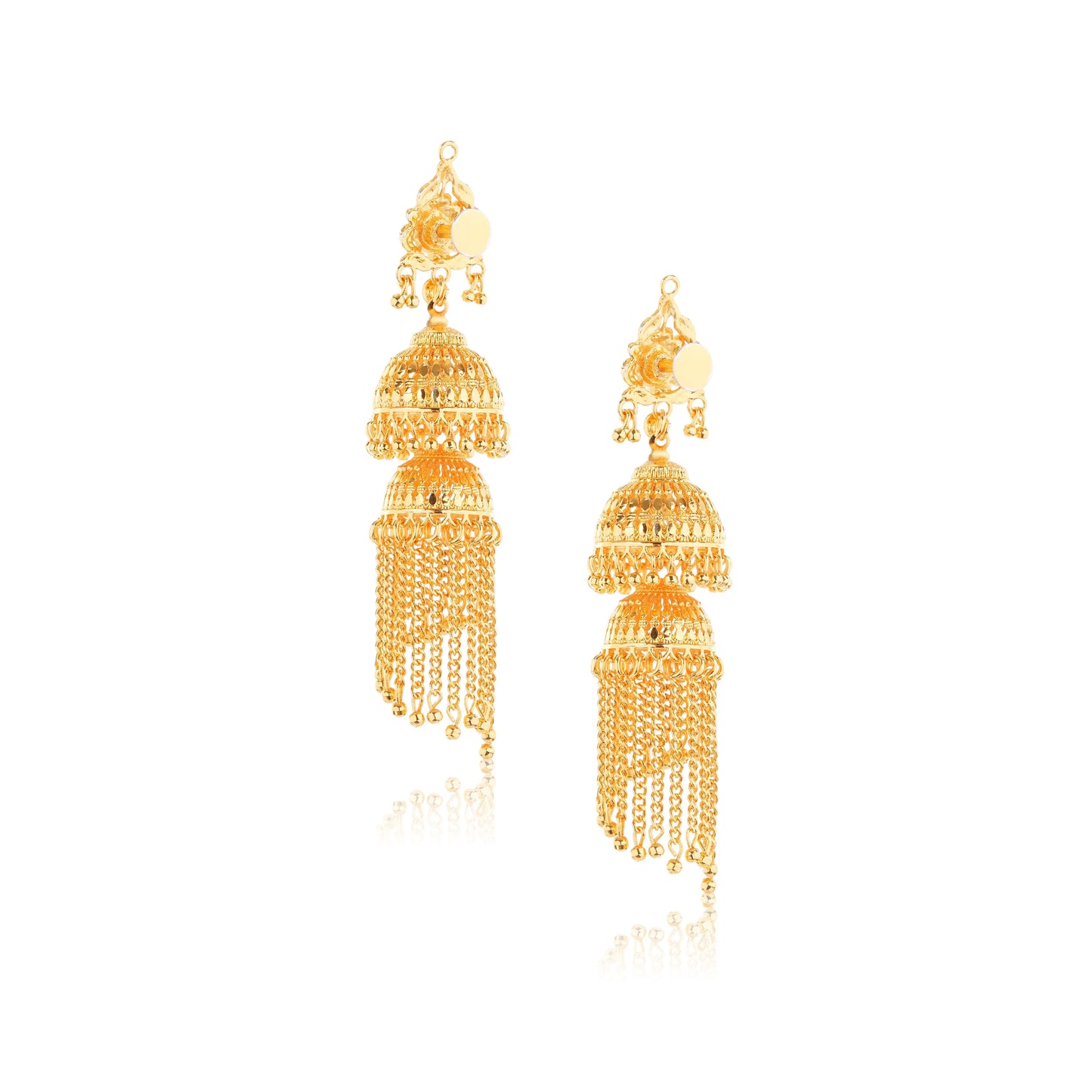 1 Gram Gold Plated Jhumka Earrings GiftorDecor