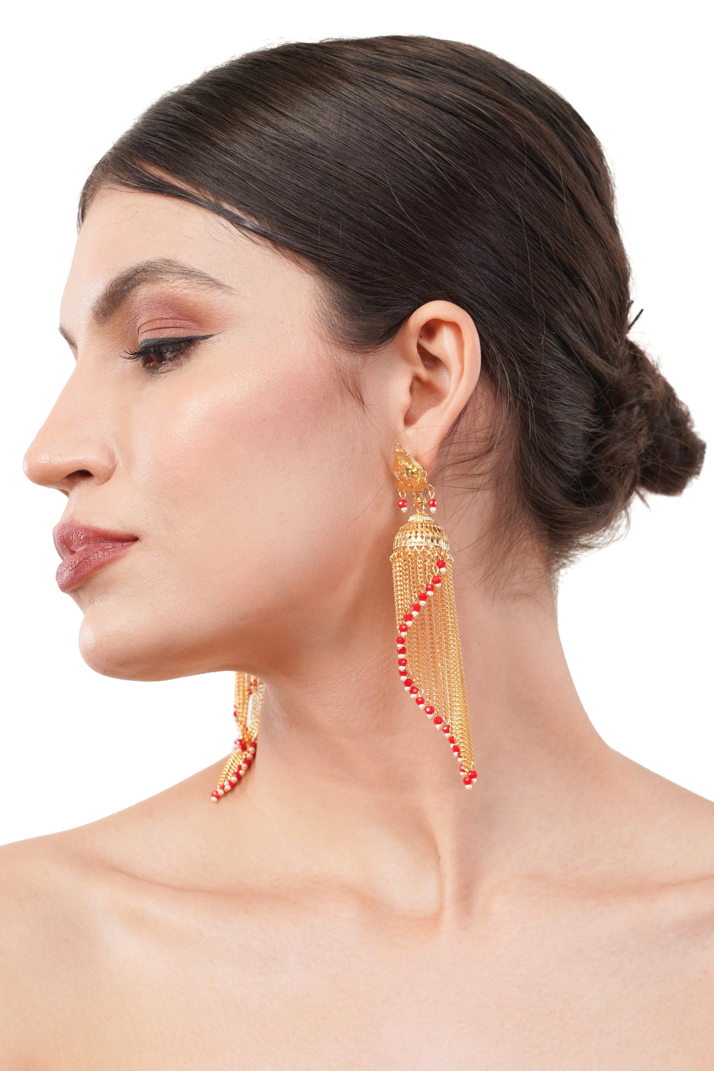 1 Gram Gold Plated Jhumka Earrings GiftorDecor