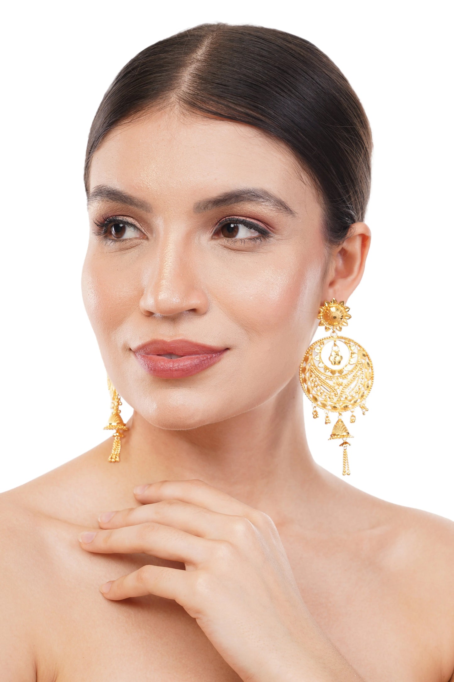 1 Gram Gold Plated Jhumka Earrings GiftorDecor