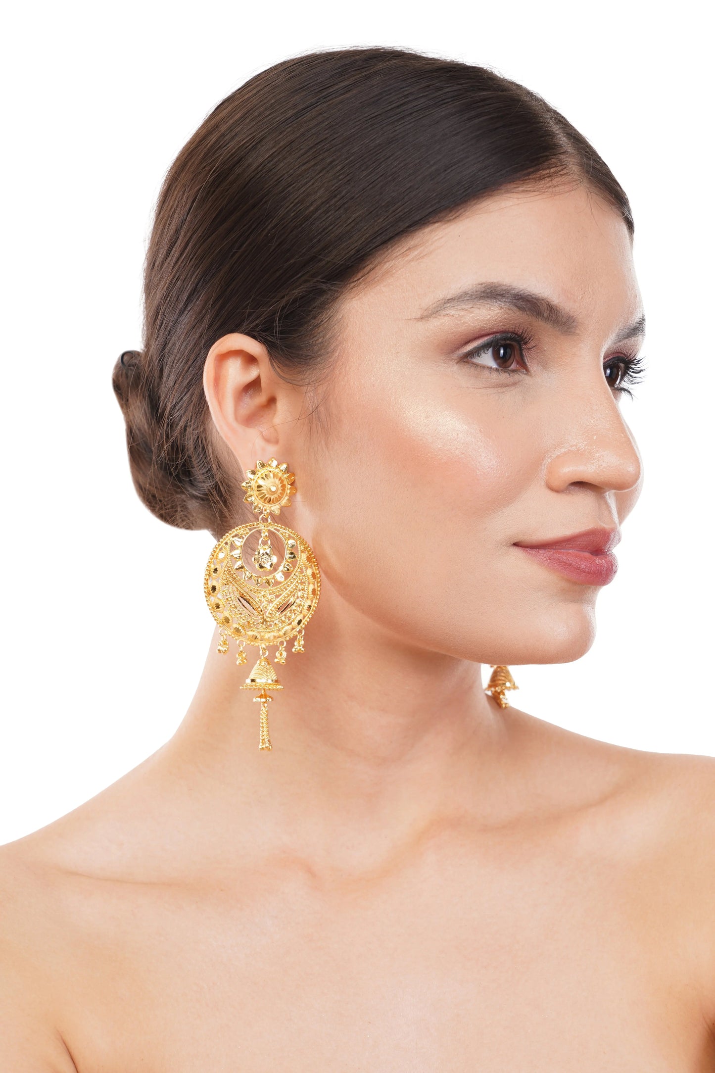 1 Gram Gold Plated Jhumka Earrings GiftorDecor