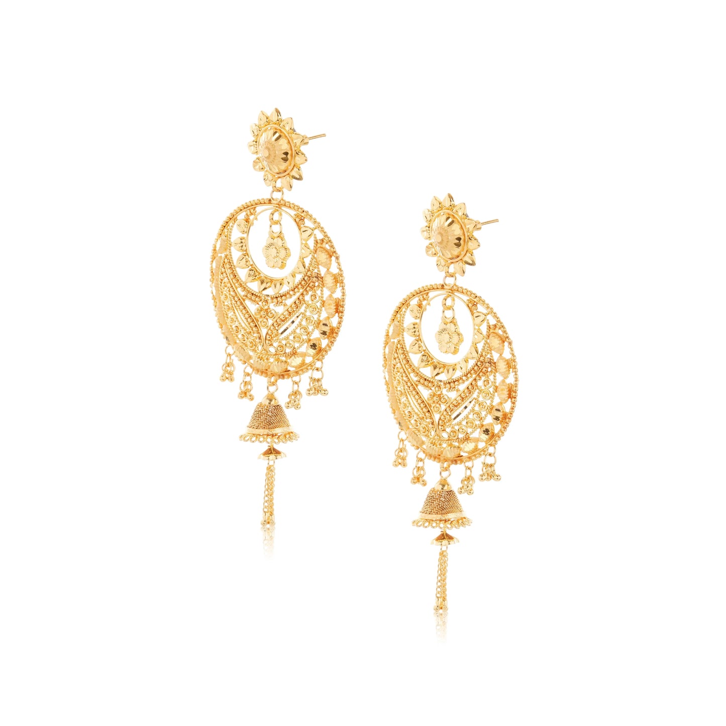 1 Gram Gold Plated Jhumka Earrings GiftorDecor