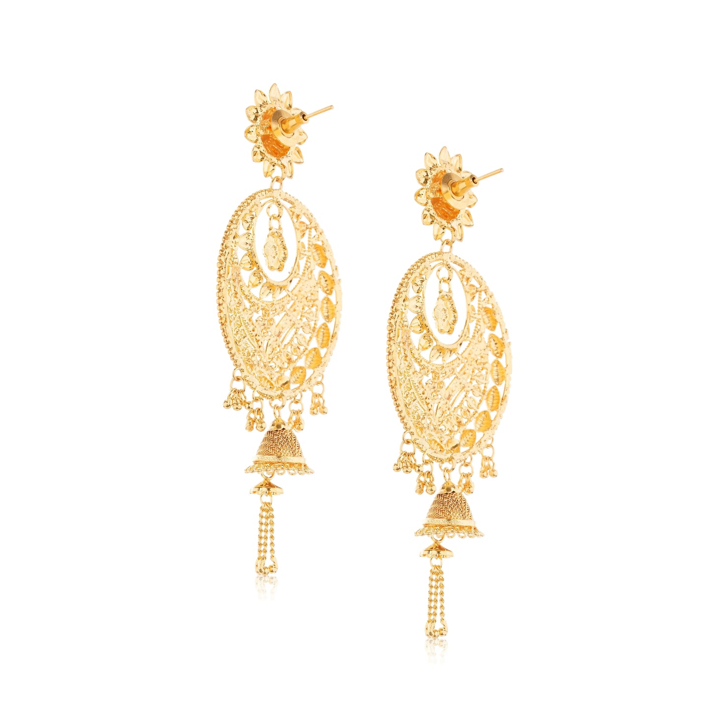 1 Gram Gold Plated Jhumka Earrings GiftorDecor