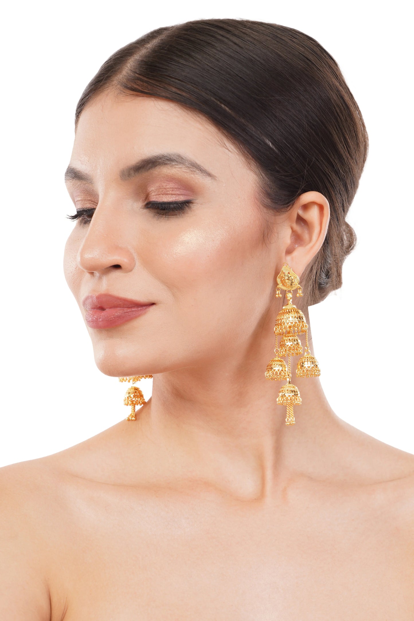 1 Gram Gold Plated Jhumka Earrings GiftorDecor