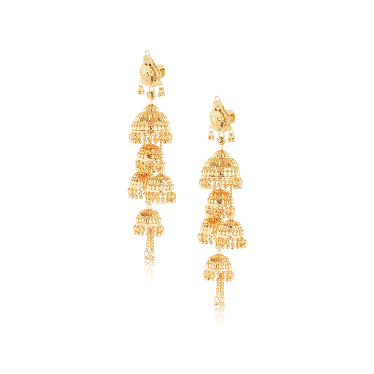1 Gram Gold Plated Jhumka Earrings GiftorDecor