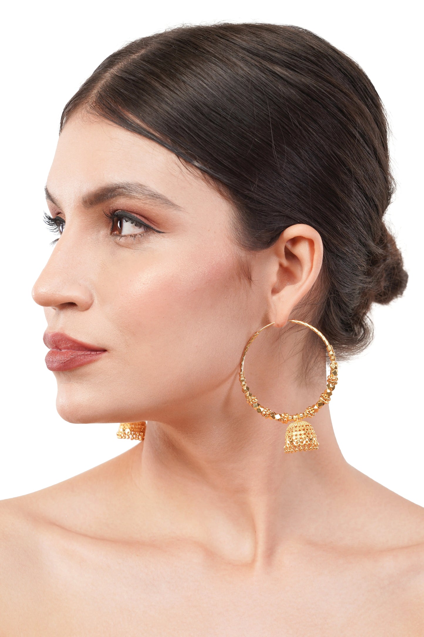 1 Gram Gold Plated Jhumka Earrings GiftorDecor