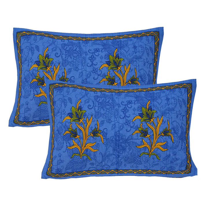 100% Pure Organic Cotton Fabric Hand Block Printed King Size Double Bedsheet with 2 Pillow Covers 340 TC Gift Or Decor