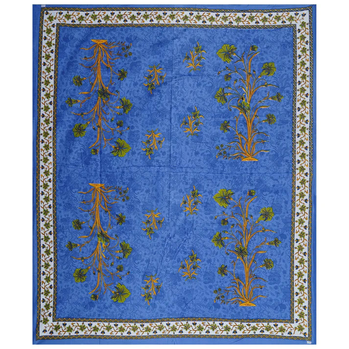 100% Pure Organic Cotton Fabric Hand Block Printed King Size Double Bedsheet with 2 Pillow Covers 340 TC Gift Or Decor