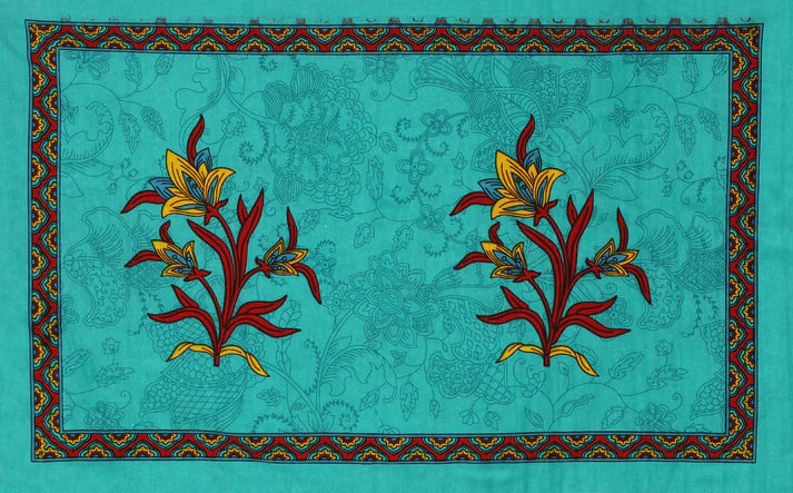 100% Pure Organic Cotton Fabric Hand Block Printed King Size Double Bedsheet with 2 Pillow Covers 340 TC Gift Or Decor