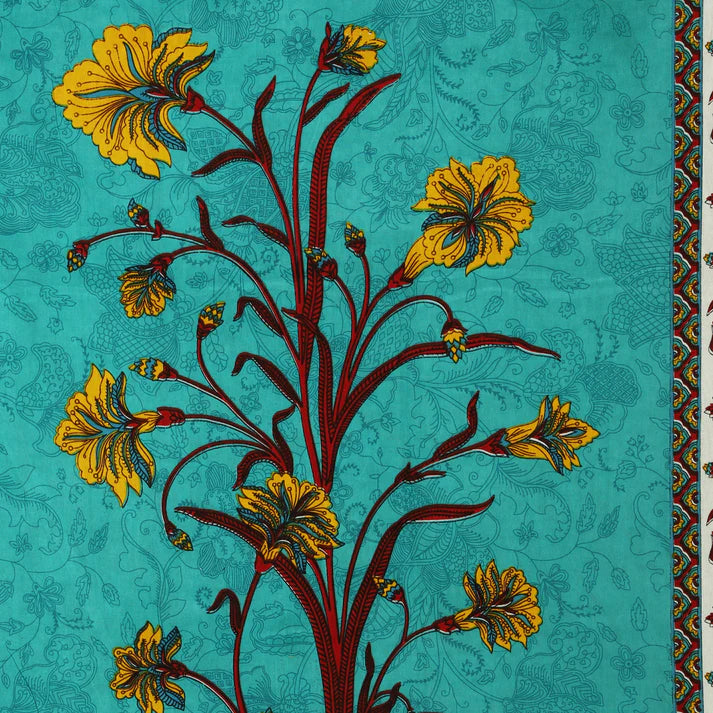 100% Pure Organic Cotton Fabric Hand Block Printed King Size Double Bedsheet with 2 Pillow Covers 340 TC Gift Or Decor
