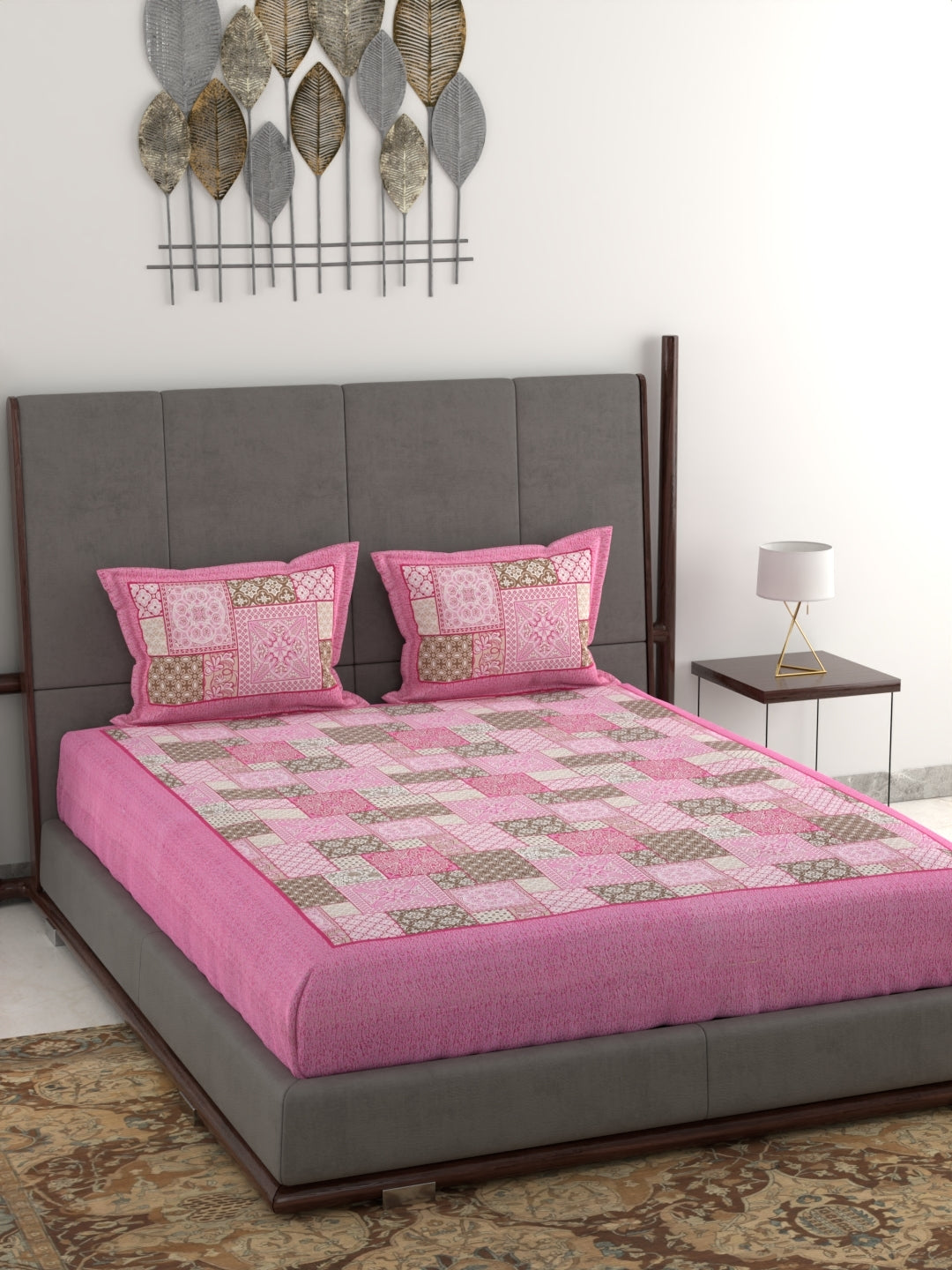 100% Pure Organic Cotton Fabric Jaipuri Hand Block Printed Jumbo King Size Double Bedsheet with 2 Pillow Covers Gift Or Decor