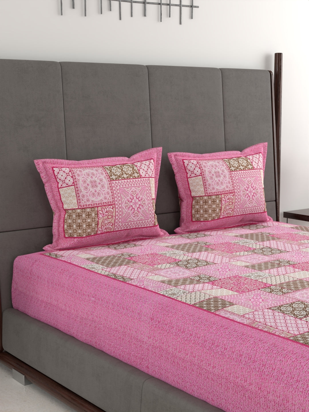 100% Pure Organic Cotton Fabric Jaipuri Hand Block Printed Jumbo King Size Double Bedsheet with 2 Pillow Covers Gift Or Decor