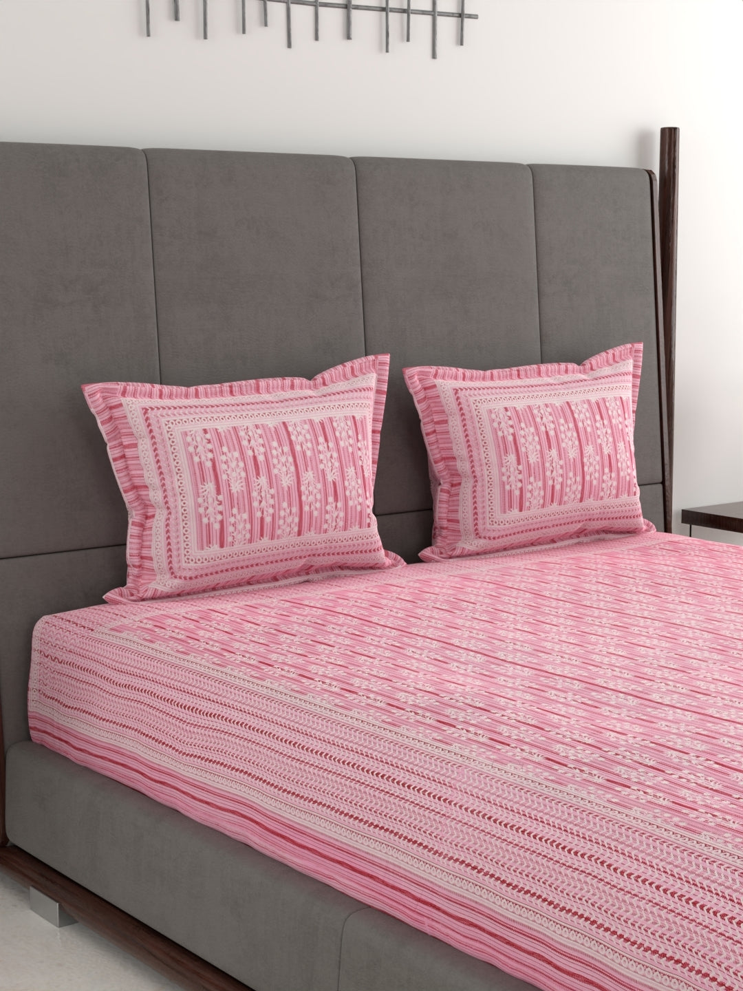 Pure Organic Cotton Jaipuri Hand Block Printed Jumbo King Size Bedsheet with Pillow Covers