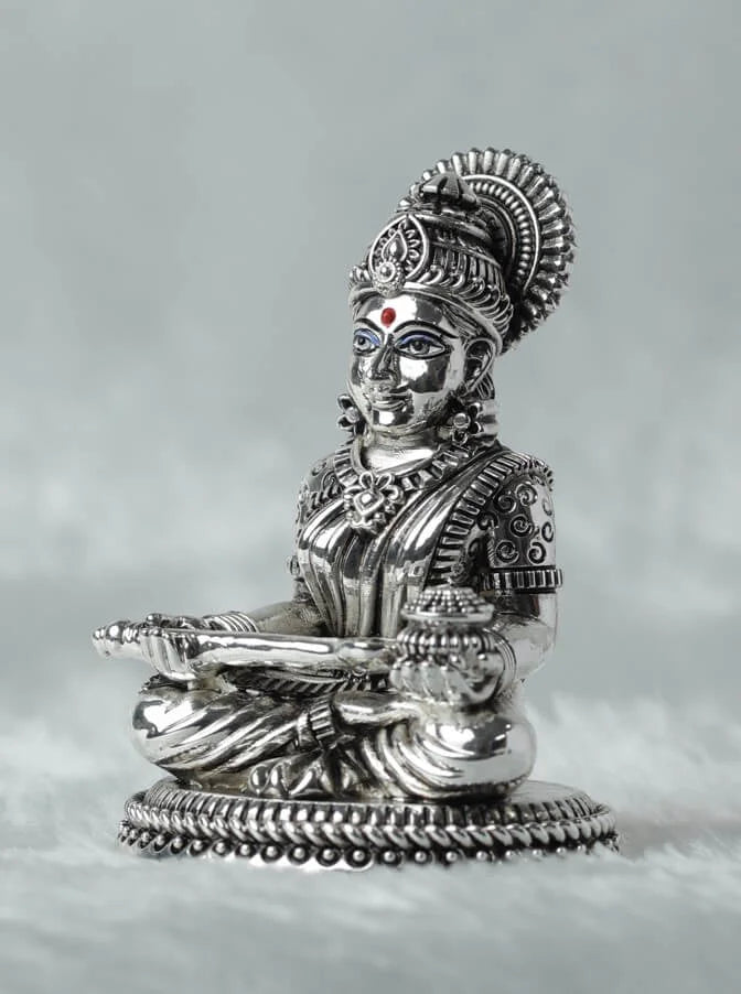 Silver Plated Antique Finish Annapurna Maa GiftorDecor