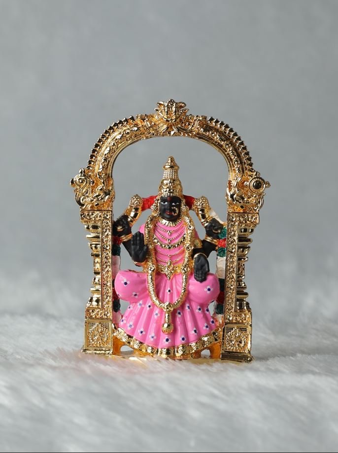 Gold Plated Arch with Tirupati Balaji, Lakshmi & Padmavati
