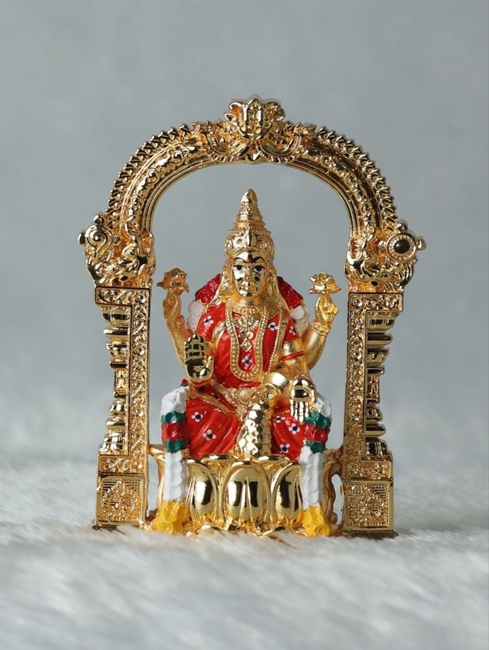 Gold Plated Arch with Tirupati Balaji, Lakshmi & Padmavati