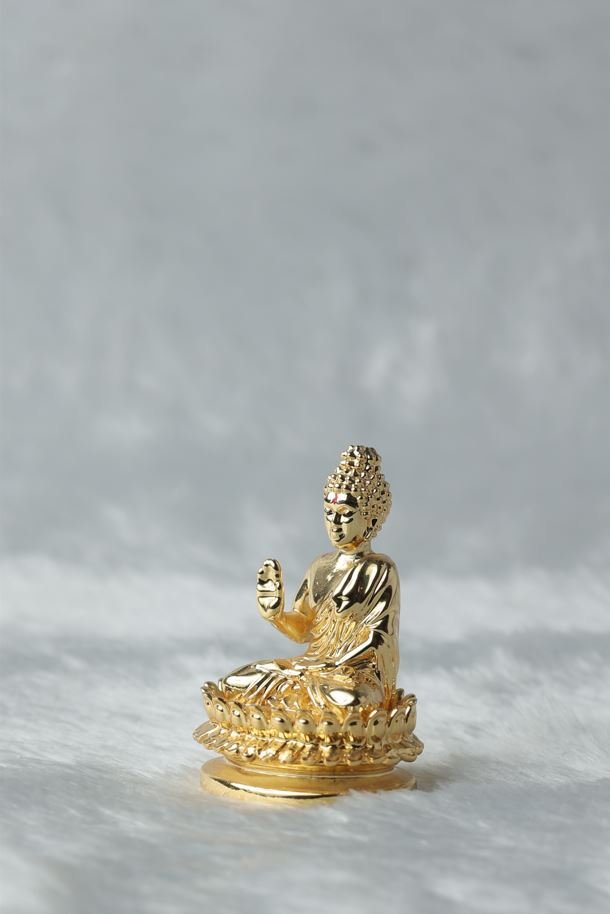 Radiant Gold Plated Buddha Statue