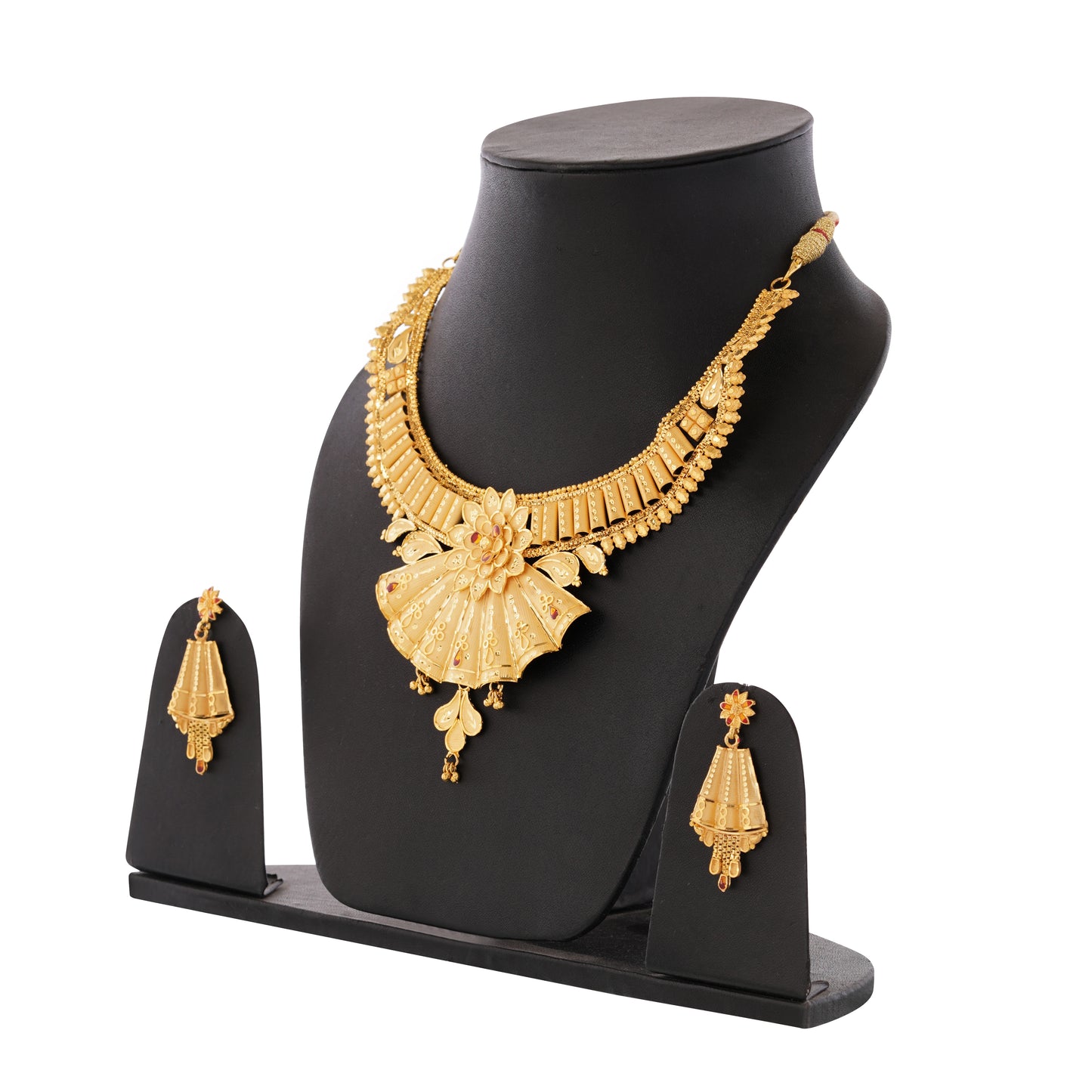 Sparkling 1 Gram Gold Plated Necklace and Earring Set Gift Or Decor