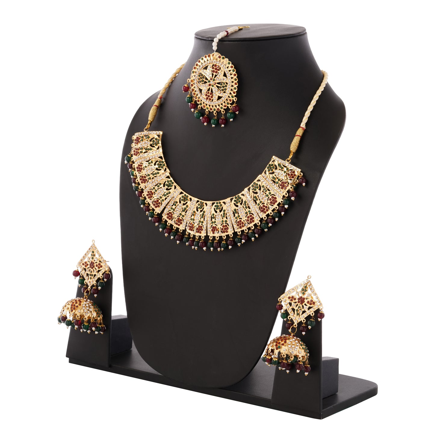 Gold Plated Multi Pearl Choker Necklace Set Gift Or Decor