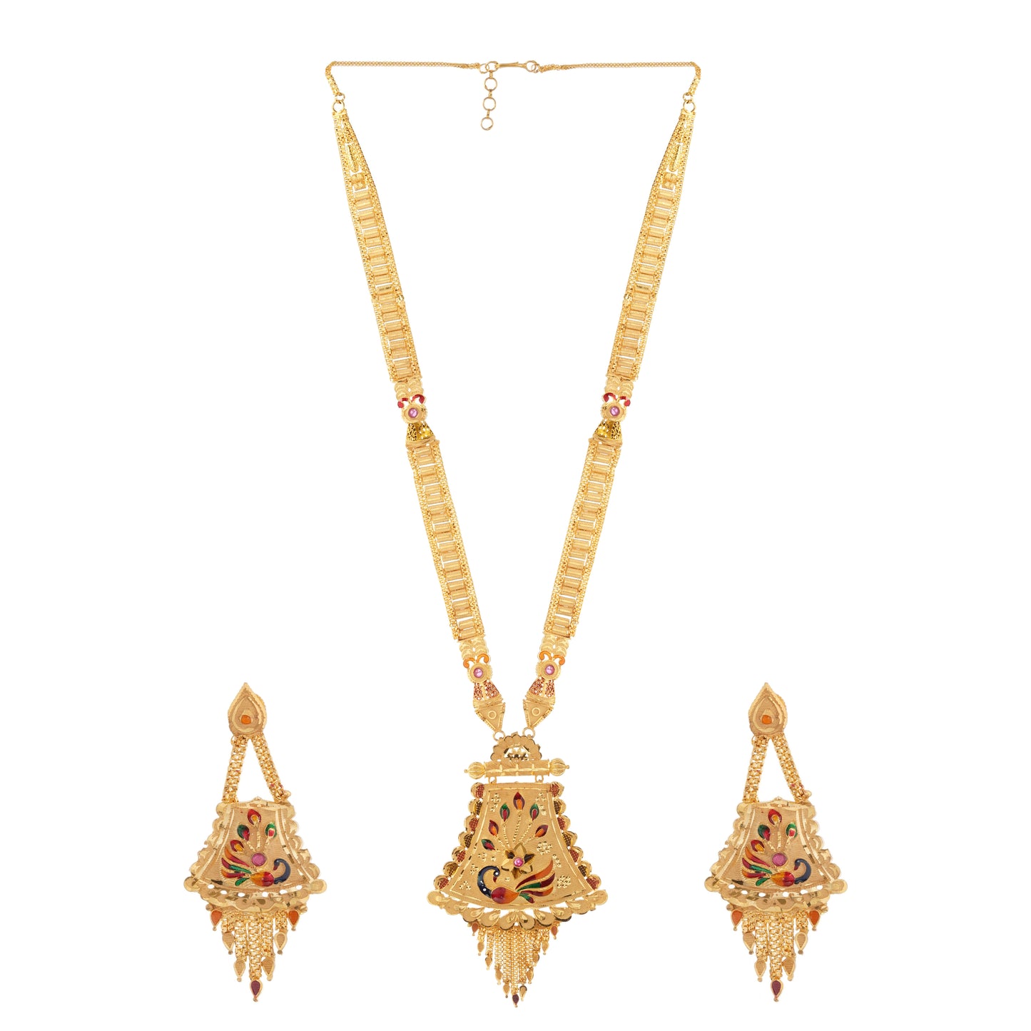 Sparkling 1 Gram Gold Plated Necklace and Earring Set Gift Or Decor