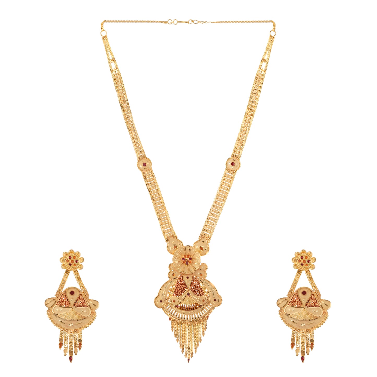 Sparkling 1 Gram Gold Plated Necklace and Earring Set Gift Or Decor