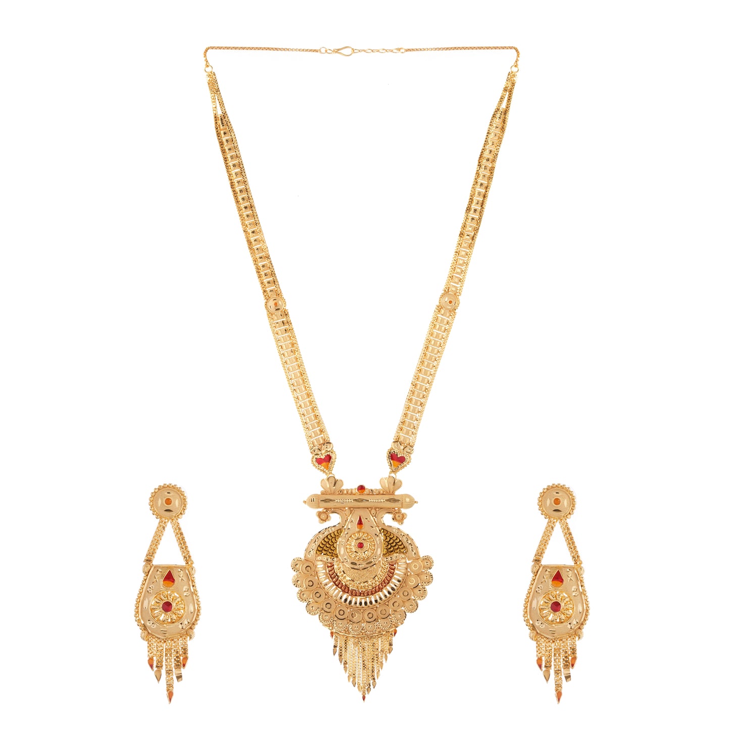 Sparkling 1 Gram Gold Plated Necklace and Earring Set Gift Or Decor