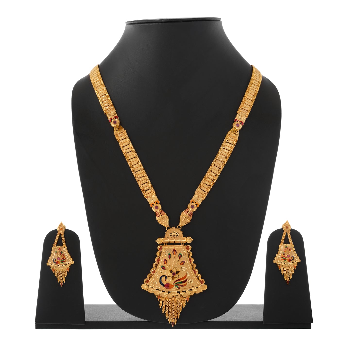 Sparkling 1 Gram Gold Plated Necklace and Earring Set Gift Or Decor