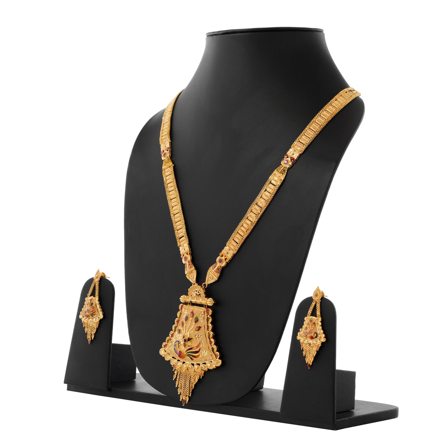 Sparkling 1 Gram Gold Plated Necklace and Earring Set Gift Or Decor