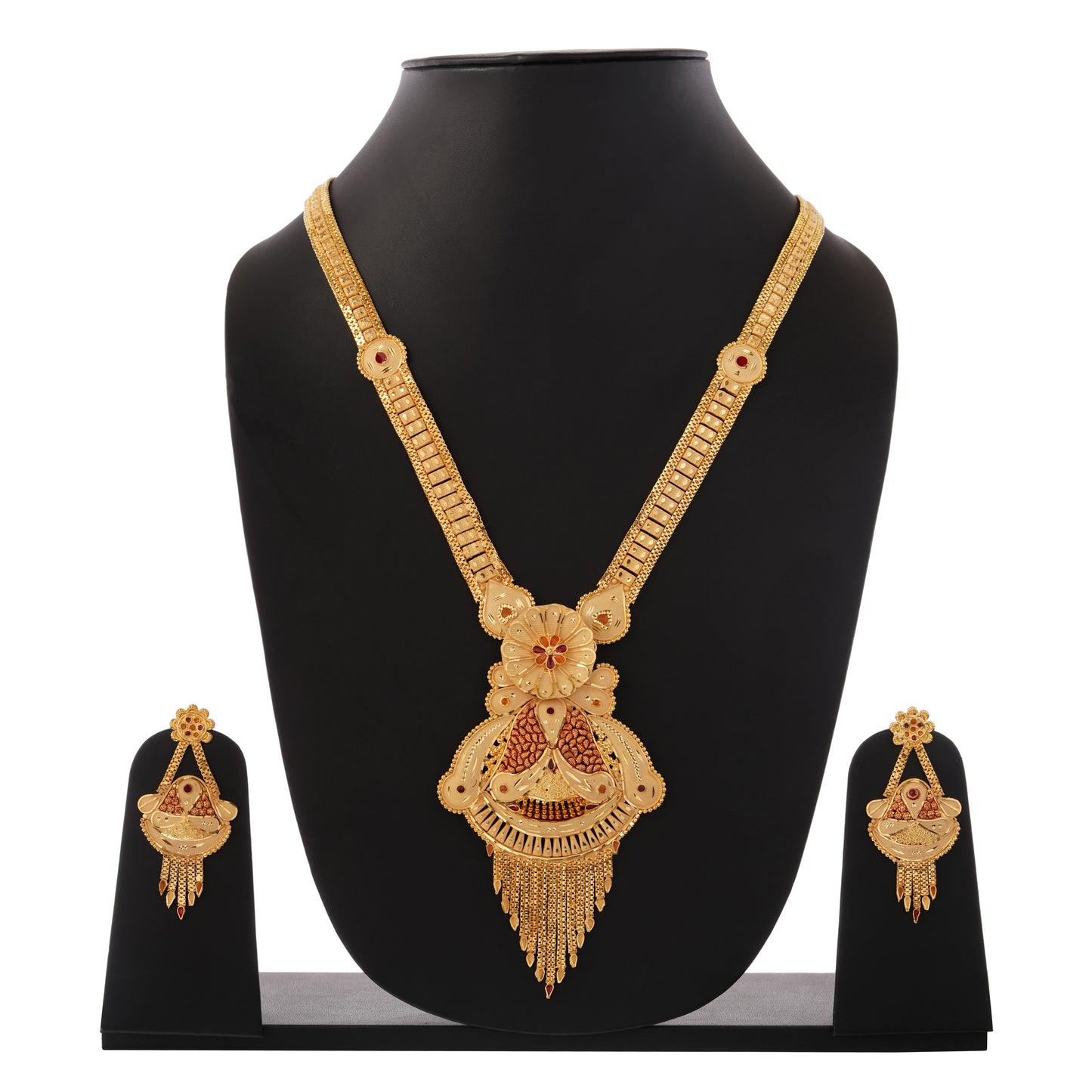 Sparkling 1 Gram Gold Plated Necklace and Earring Set Gift Or Decor