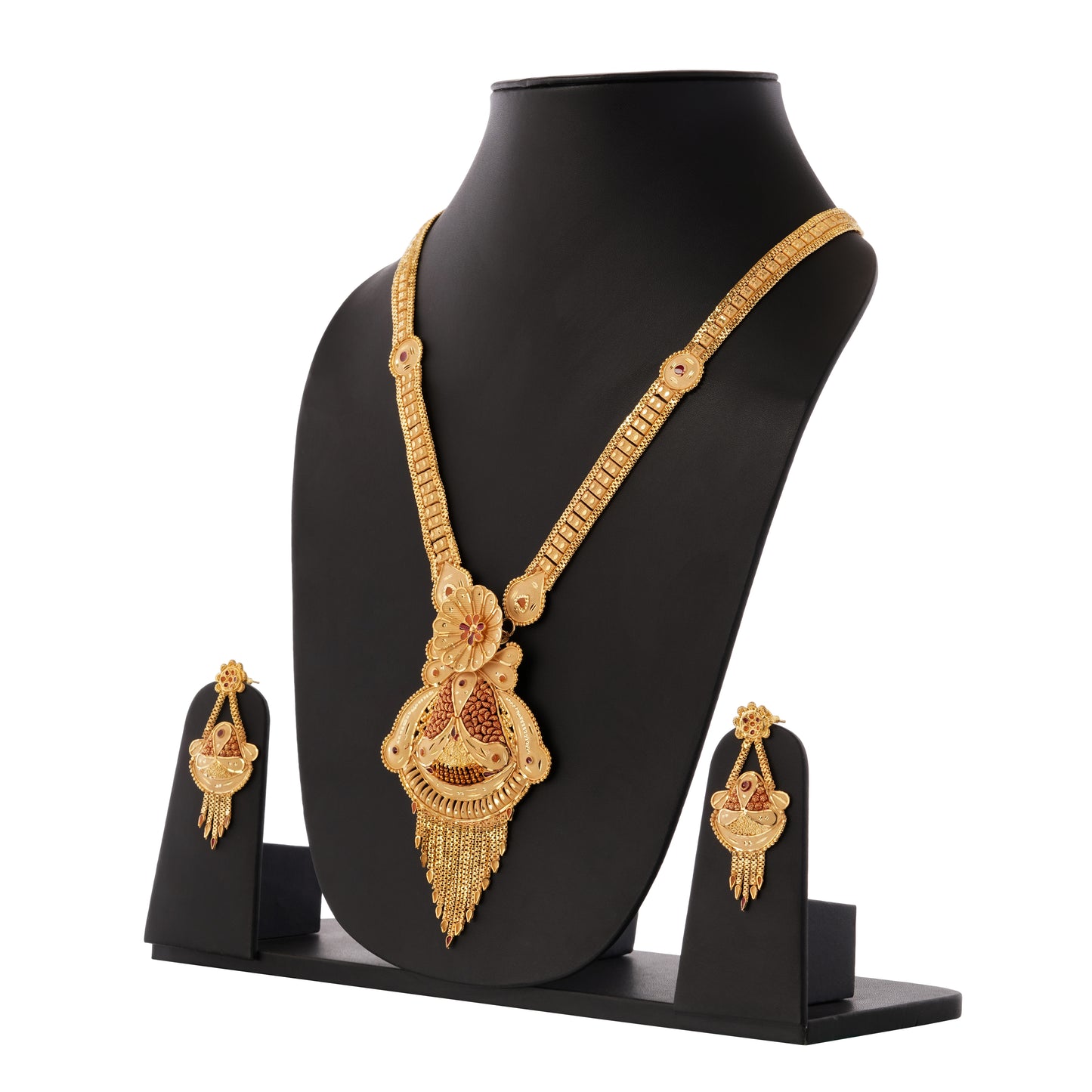 Sparkling 1 Gram Gold Plated Necklace and Earring Set Gift Or Decor
