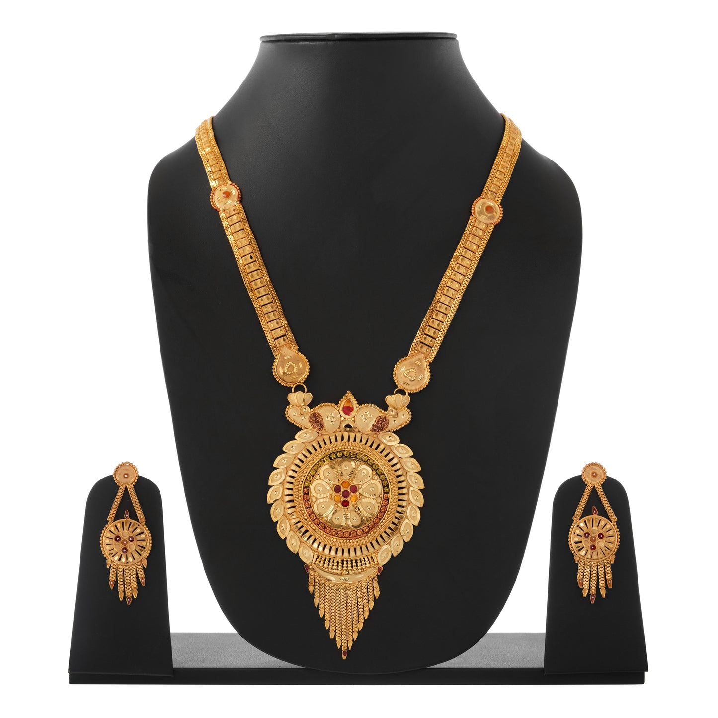 Sparkling 1 Gram Gold Plated Necklace and Earring Set Gift Or Decor
