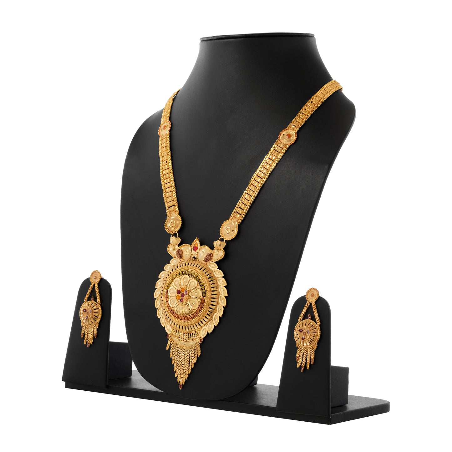 Sparkling 1 Gram Gold Plated Necklace and Earring Set Gift Or Decor