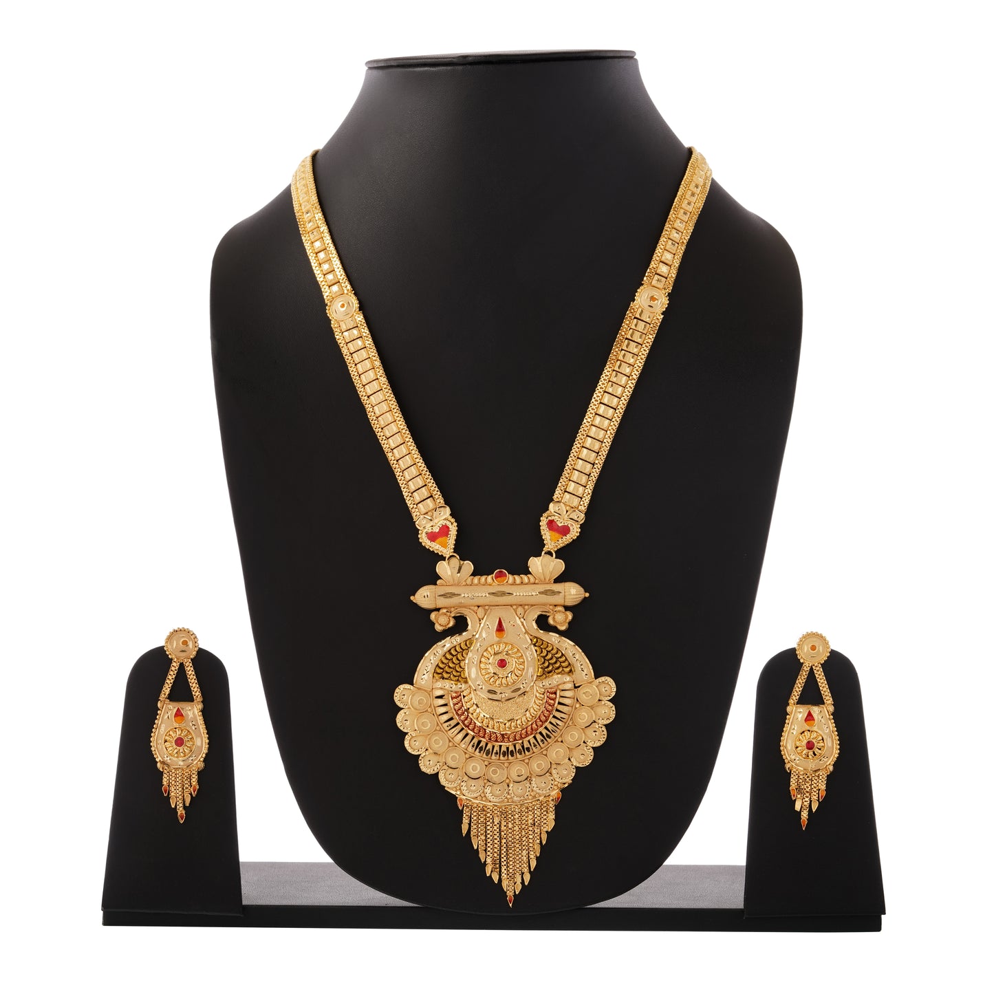 Sparkling 1 Gram Gold Plated Necklace and Earring Set Gift Or Decor