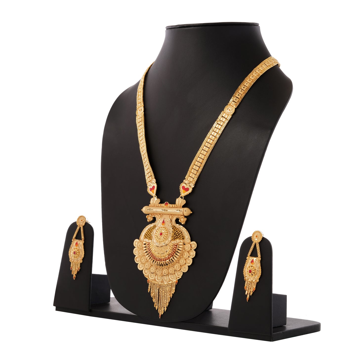 Sparkling 1 Gram Gold Plated Necklace and Earring Set Gift Or Decor