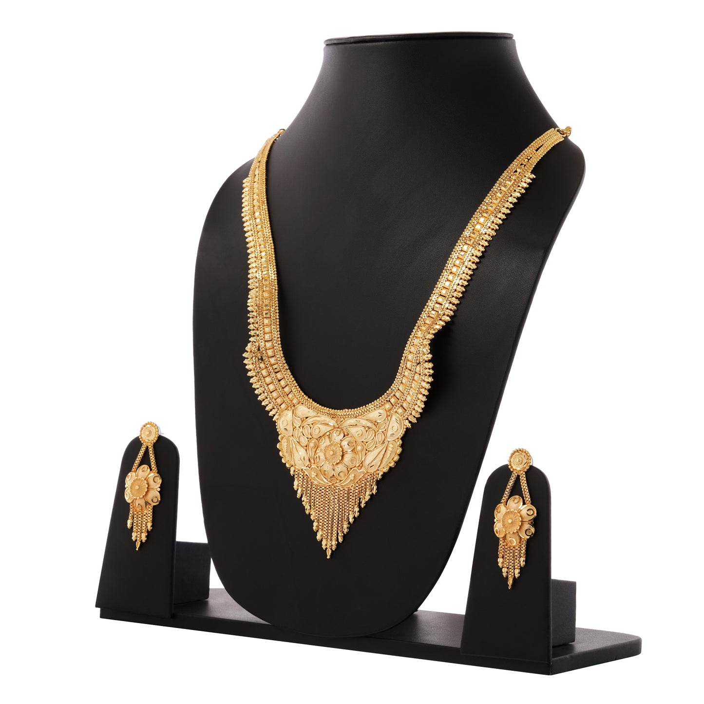 Sparkling 1 Gram Gold Plated Necklace and Earring Set Gift Or Decor