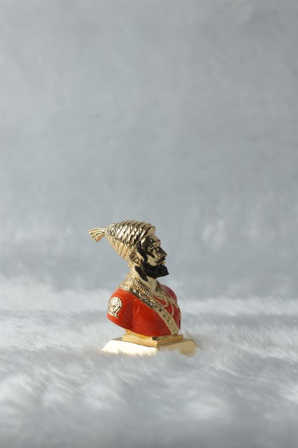 Majestic Gold Plated Chatrapati Shivaji Maharaj Statue