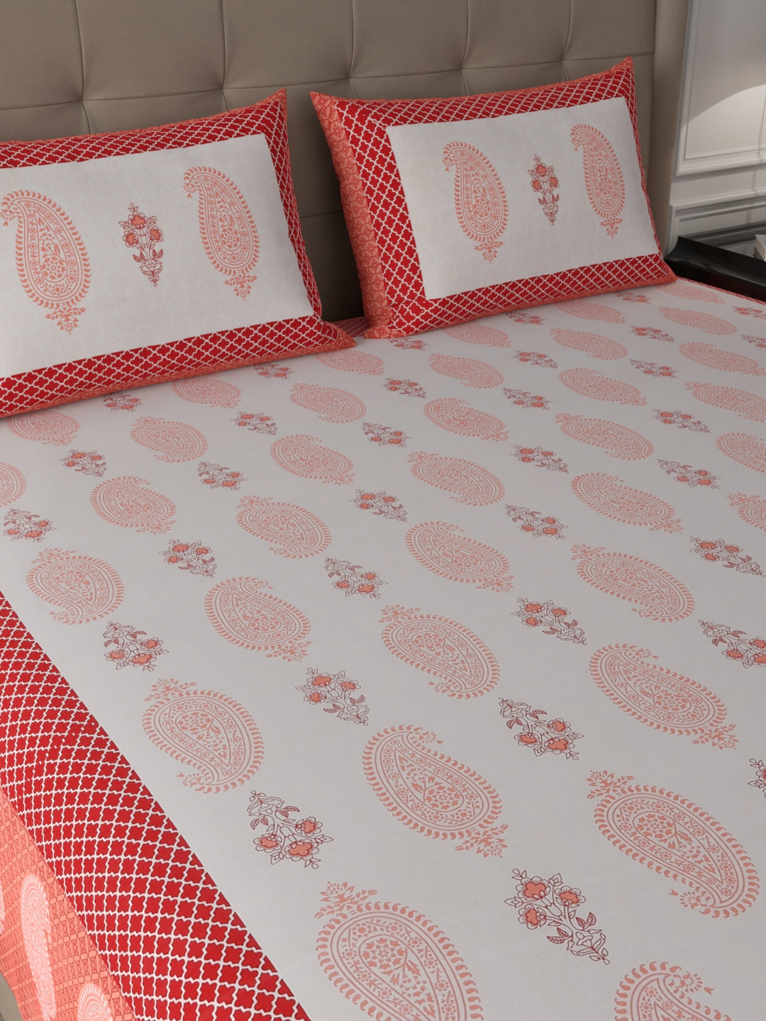 108 X 108 inch 100% Cotton Bedsheet for Double Bed Super King Size with Pillow Cover Gift Or Decor