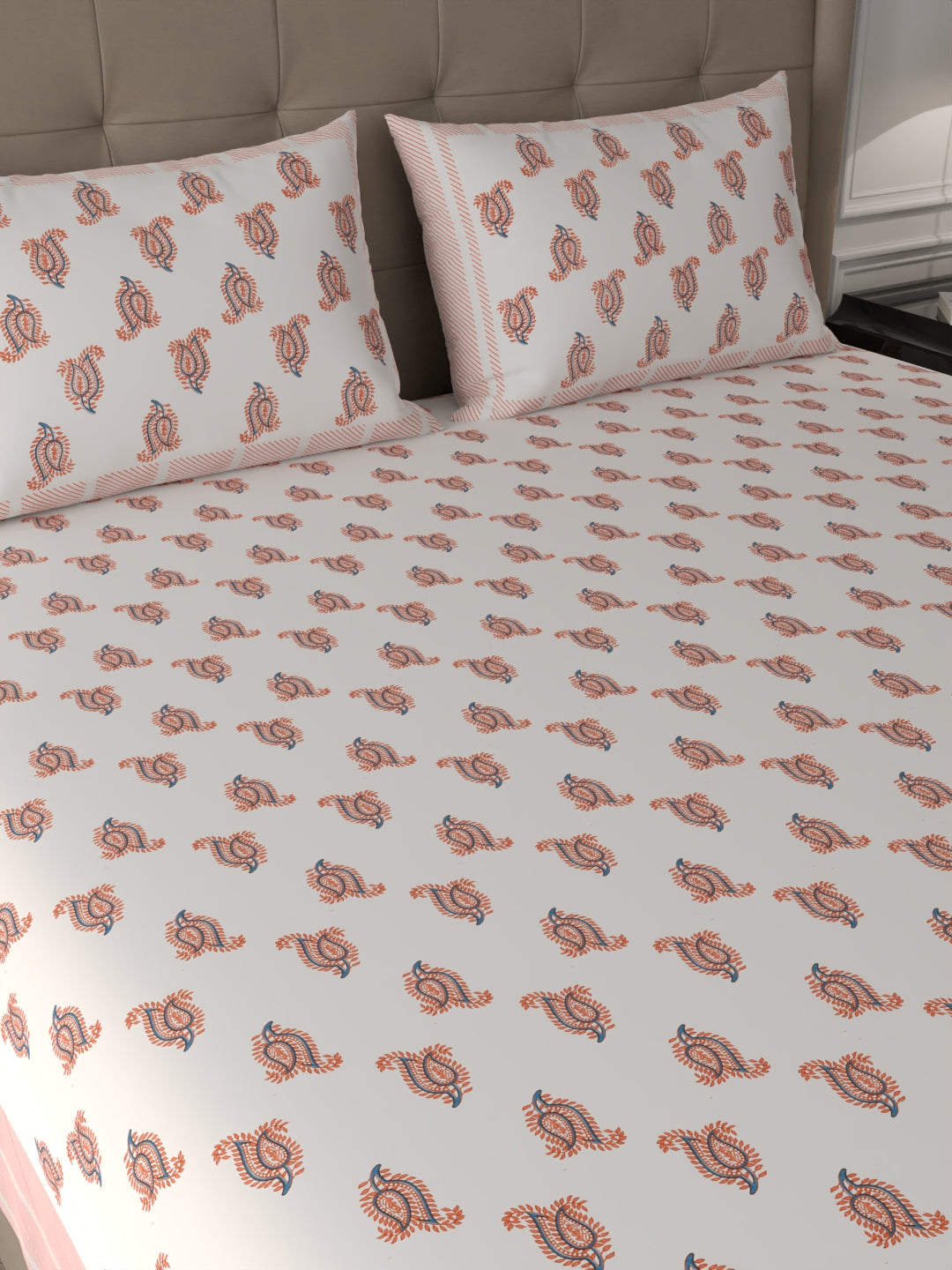 108 X 108 inch 100% Cotton Bedsheet for Double Bed Super King Size with Pillow Covers Gift Or Decor