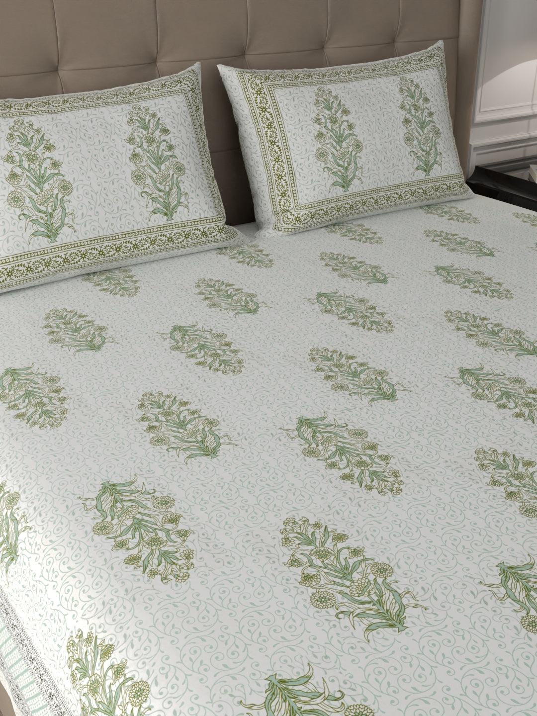 108 X 108 inch 100% Cotton Bedsheet for Double Bed Super King Size with Pillow Cover Gift Or Decor