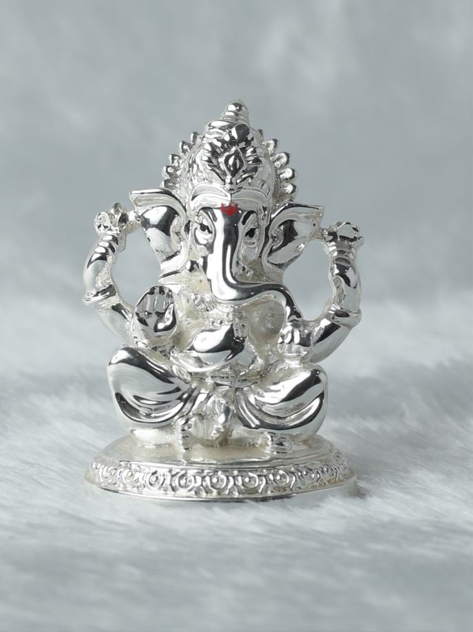 Silver Plated Ganpati Idol