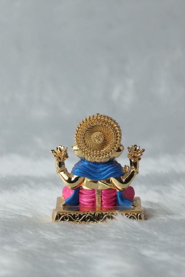 Exquisite Gold Plated Ganpati Statue