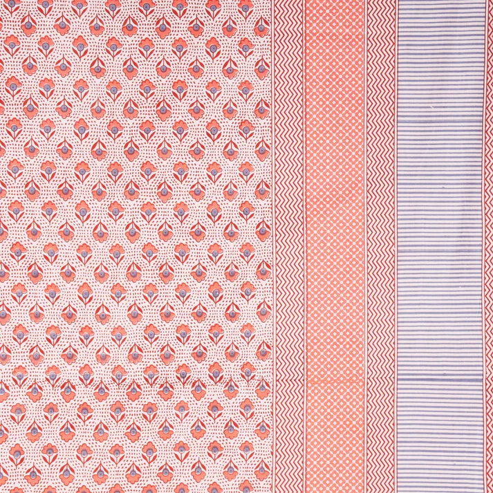 Pure Organic Cotton Bedsheet Hand Block Printed King Size with Pillow Covers 340 TC GiftorDecor