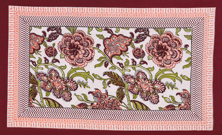 Pure Organic Cotton Bedsheet Hand Block Printed King Size with Pillow Covers 340 TC GiftorDecor