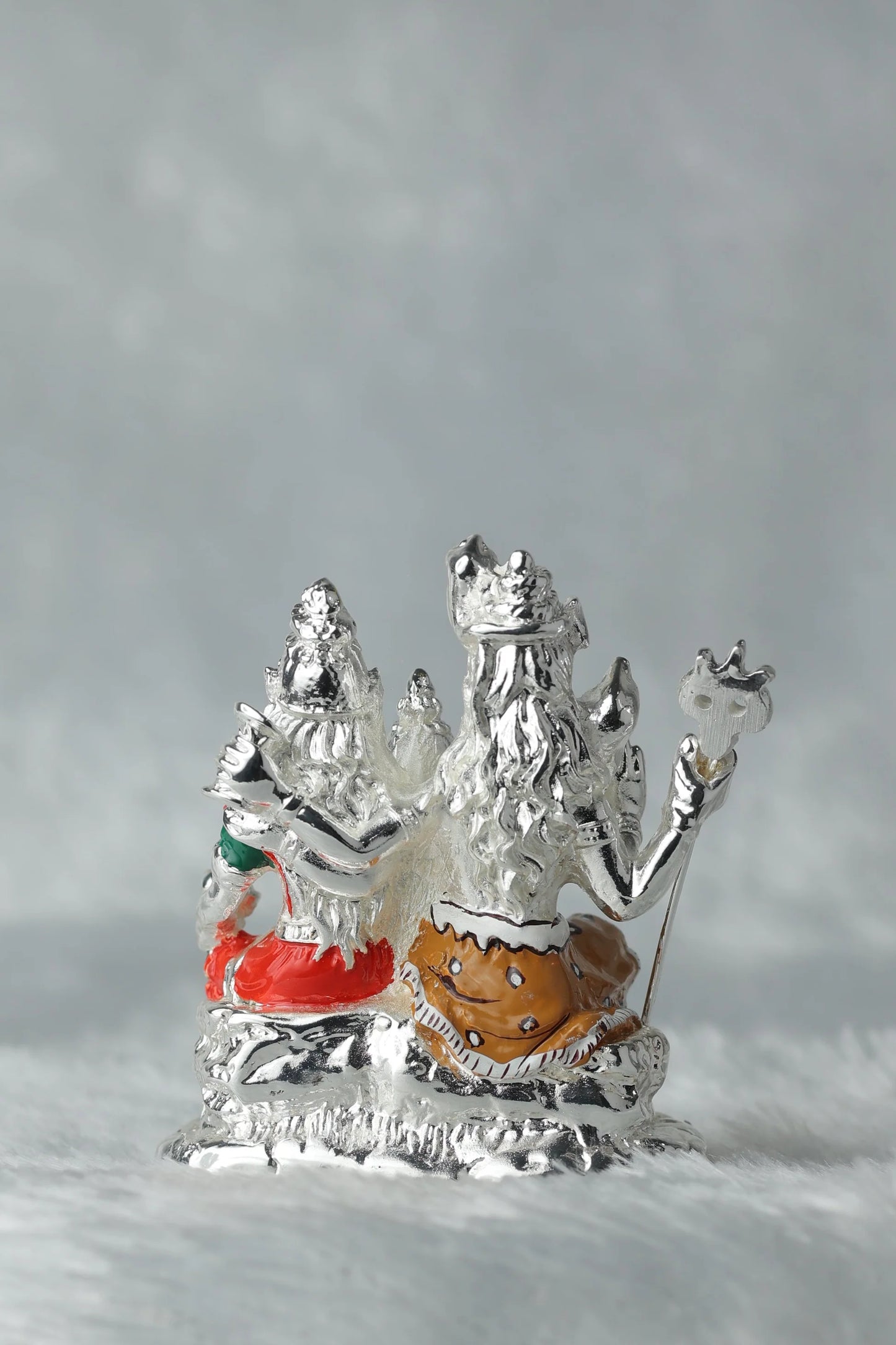 Silver Plated Shiva Family Statue