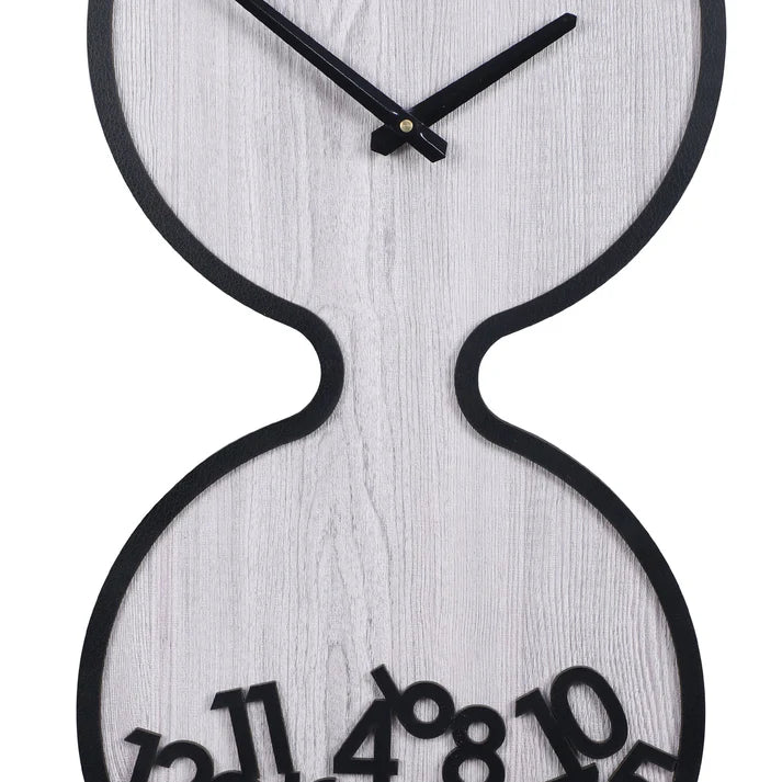 Sand Timer Designed Engineered Wood Wall Clock With Leather Coating || Wall Clock Gift Or Decor