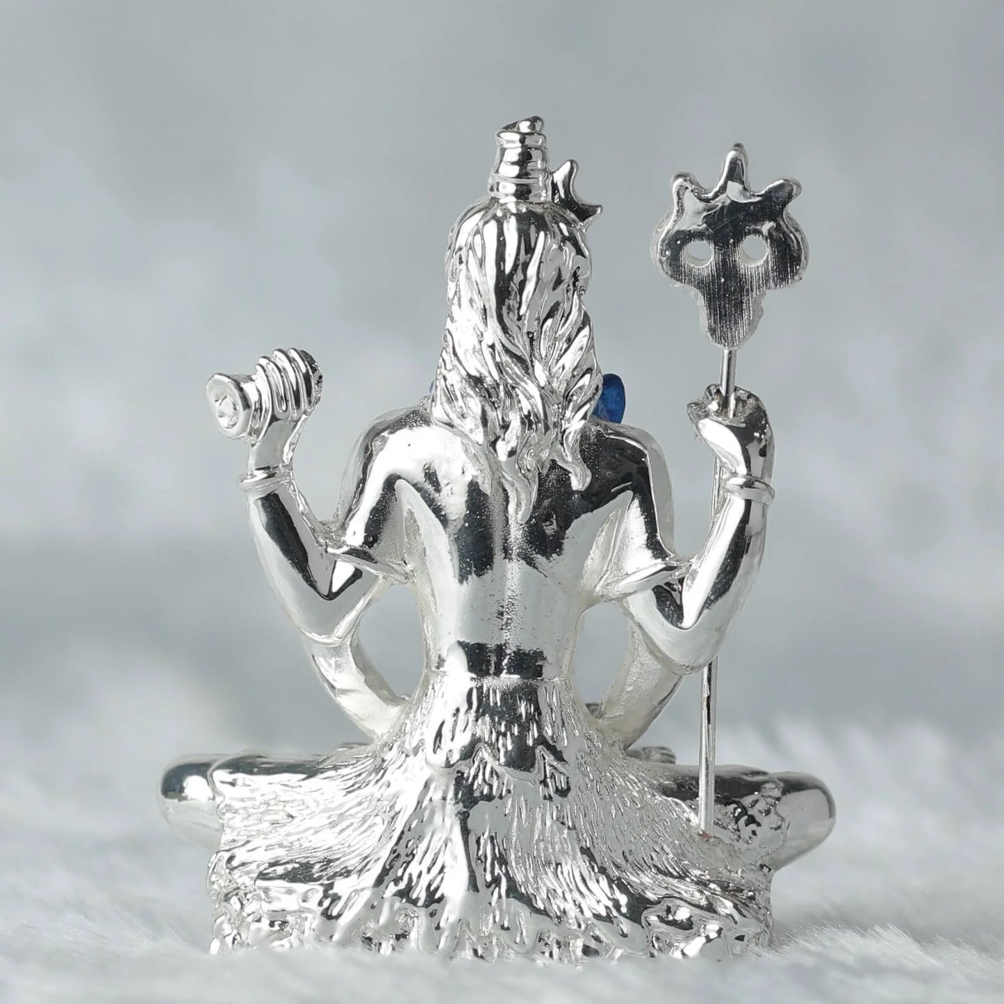 Lord Shiva's Blessings with this Silver Plated Statue GiftorDecor