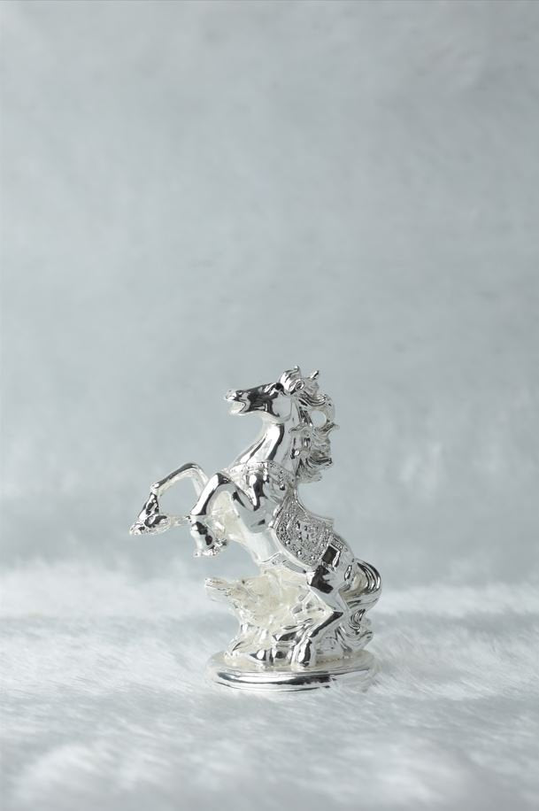 Majestic Silver Plated Horse Statue